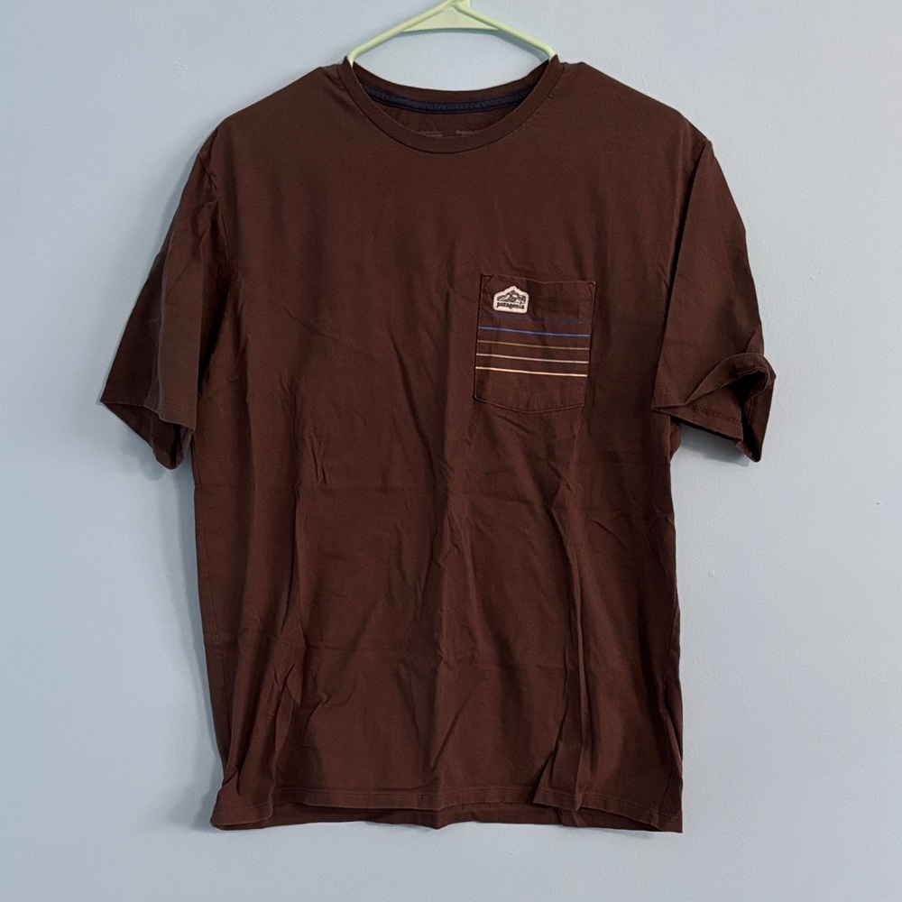 Patagonia Chocolate Brown Short Sleeve Tee with Pocket